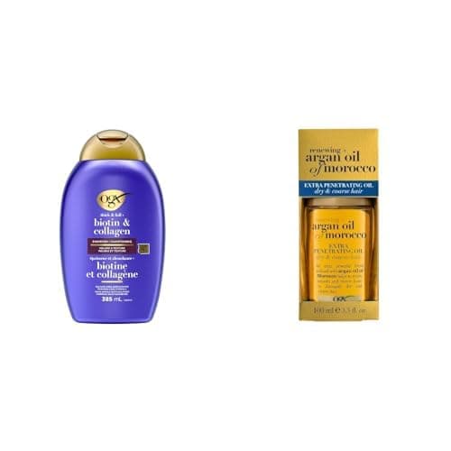 OGX Dolgunlaştırıcı Biotin & Kolajen Şampuan + Kuru Ve Sertleşmiş Saçlar İçin Yenileyici Argan Yağı
