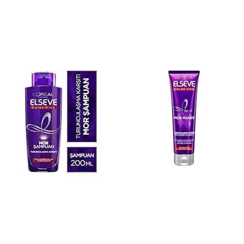 L’Oréal Paris Elseve Turunculaşma Karşıtı Mor Şampuan (200 ml) + Elseve Turunculaşma Karşıtı Renk Düzeltici Mor Maske (150 ml)