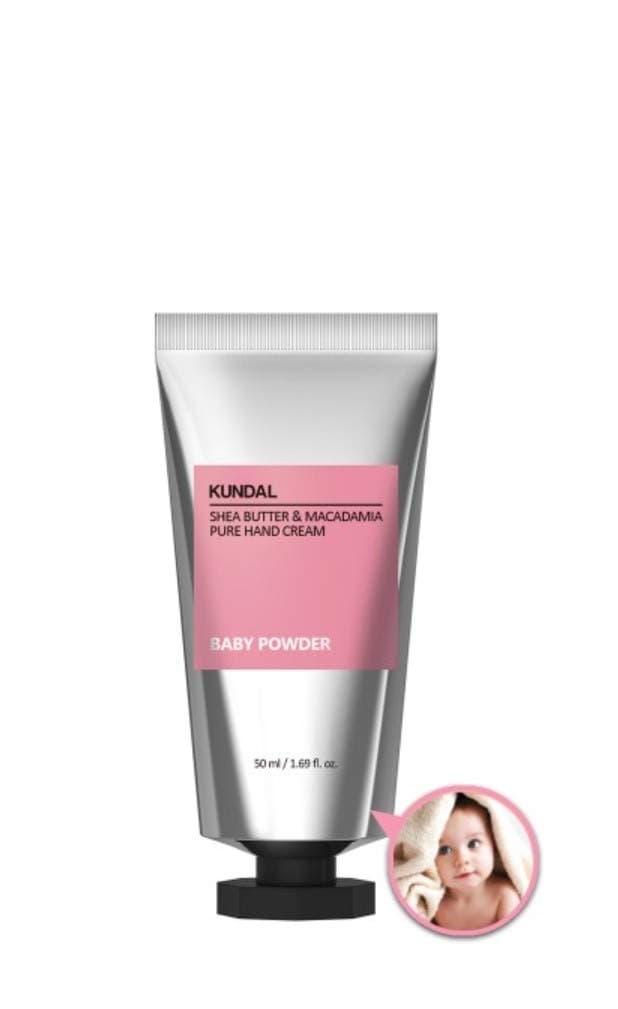 KUNDAL Yoğun Nem Veren Besleyici El Kremi Shea Butter & Macadamia Pure Hand Cream 50ml (Baby Powder)