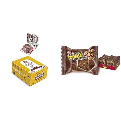 Eti Puf Kakaolu Bisküvi 18 g x 48 Adet ve Eti Topkek Fındıklı Kakaolu Kek 35 g x 24 Adet