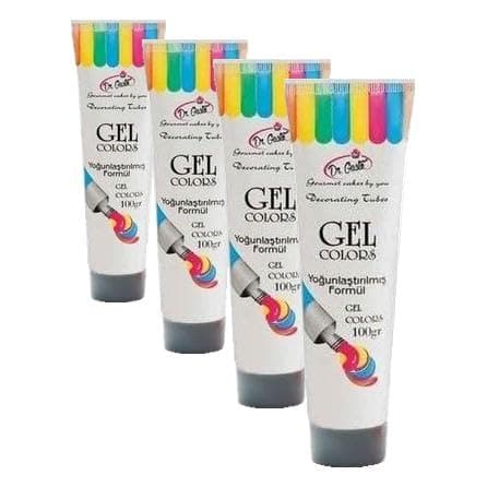 Dr.Gusto Jel Gıda Boyası 100 Gr Tüp Gri (4 paketi)