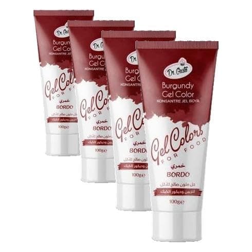 Dr.Gusto Jel Gıda Boyası 100 Gr Tüp Bordo (4 paketi)