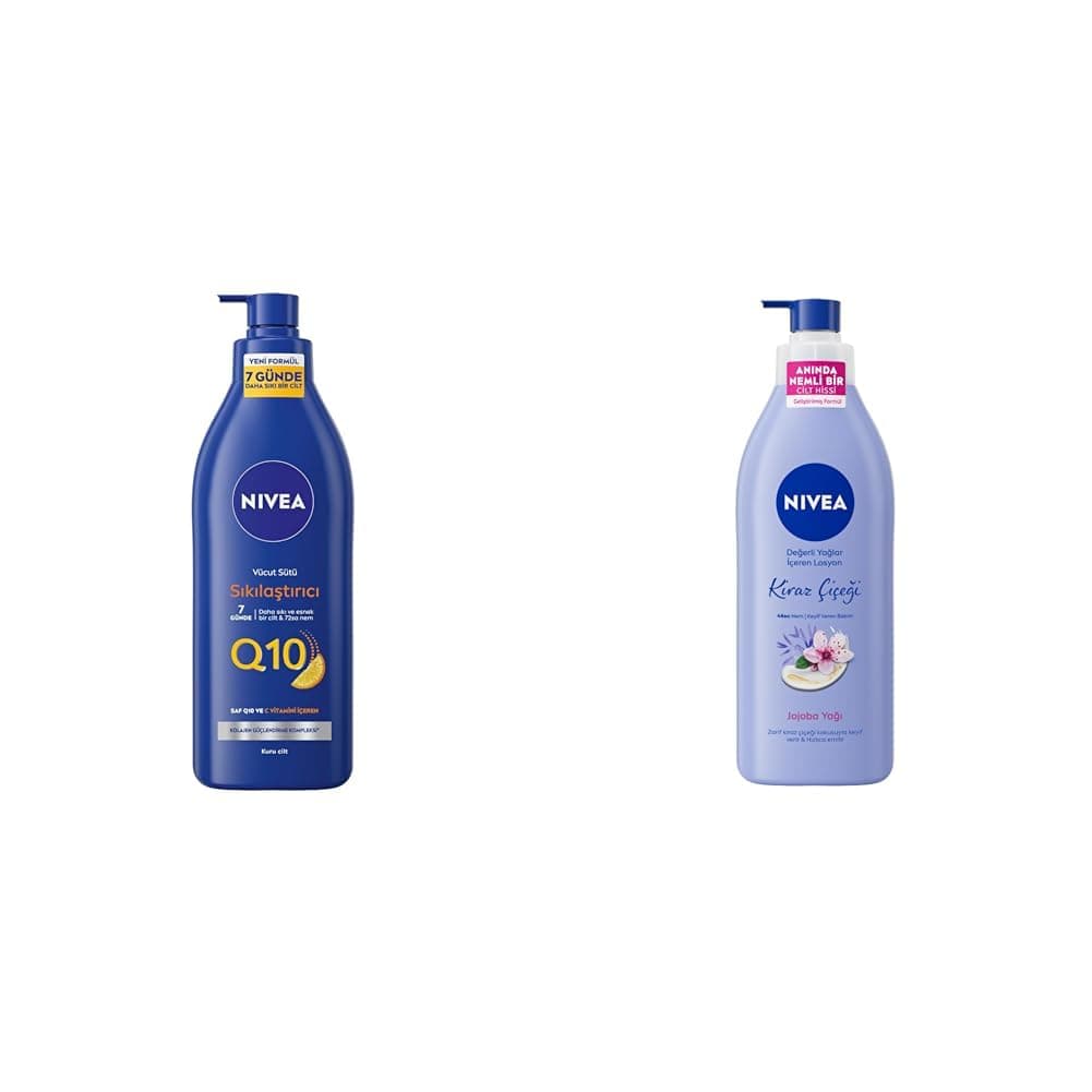 NIVEA Besleyici Sıkılaştırıcı Vücut Sütü 400 ml + Nbody Pump Kiraz Çiçeği Jjojoba Yağı Losyon 400 ml