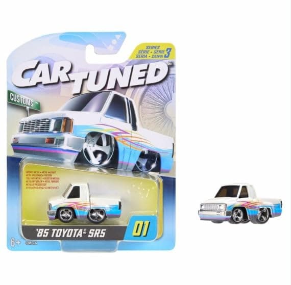 MGAE CarTuned S3 1985 Toyota SR5, Desenli Custom Diecast Araba, Çok Renkli, Metal Gövde, Koleksiyon Arabası