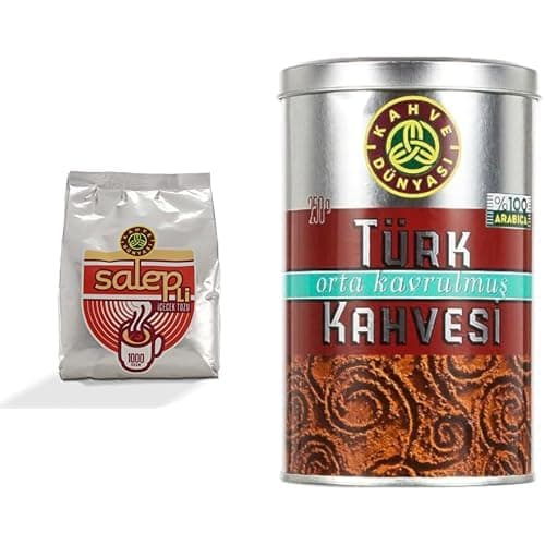 KAHVE DUNYASI Dünyası Salepli İçecek Tozu 1kg & Orta Kavrulmuş Türk si 250 Gr