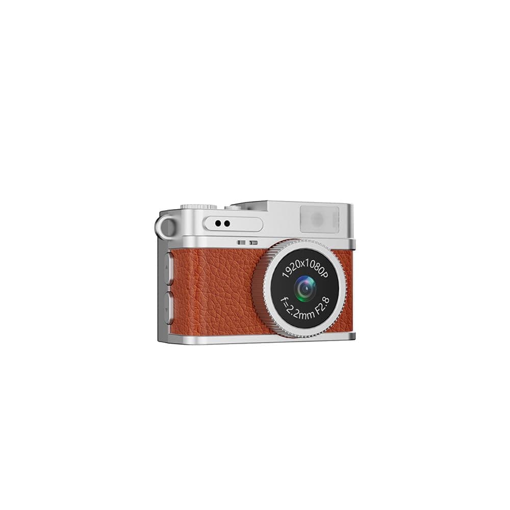 Mini Dijital Kamera Selfie Video Vlog Kamerası Mini Anahtarlık 1080P CMR35 Kahverengi