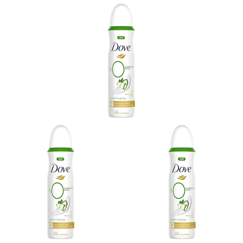 Dove Kadın Deodorant%0 Alüminyum Salatalık & Yeşil Çay 150ml (3 paketi)