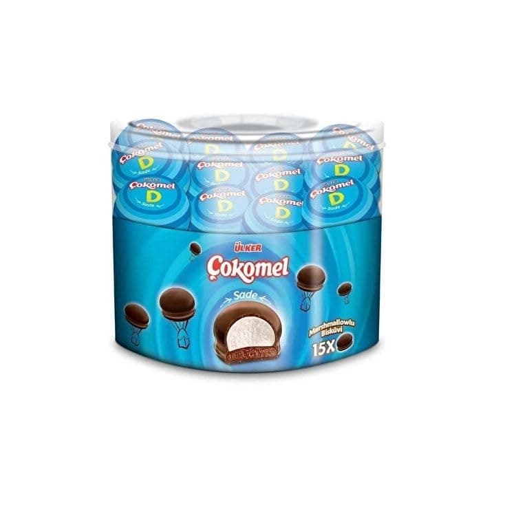 ÜLKER Çokomel Sade Marshmallowlu Bisküvi, 15 Adet, 12 Gr