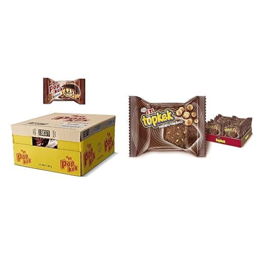 Eti Popkek Çikolatalı Kek 60 g x 24 Adet Kahverengi ve Eti Topkek Fındıklı Kakaolu Kek 35 g x 24 Adet