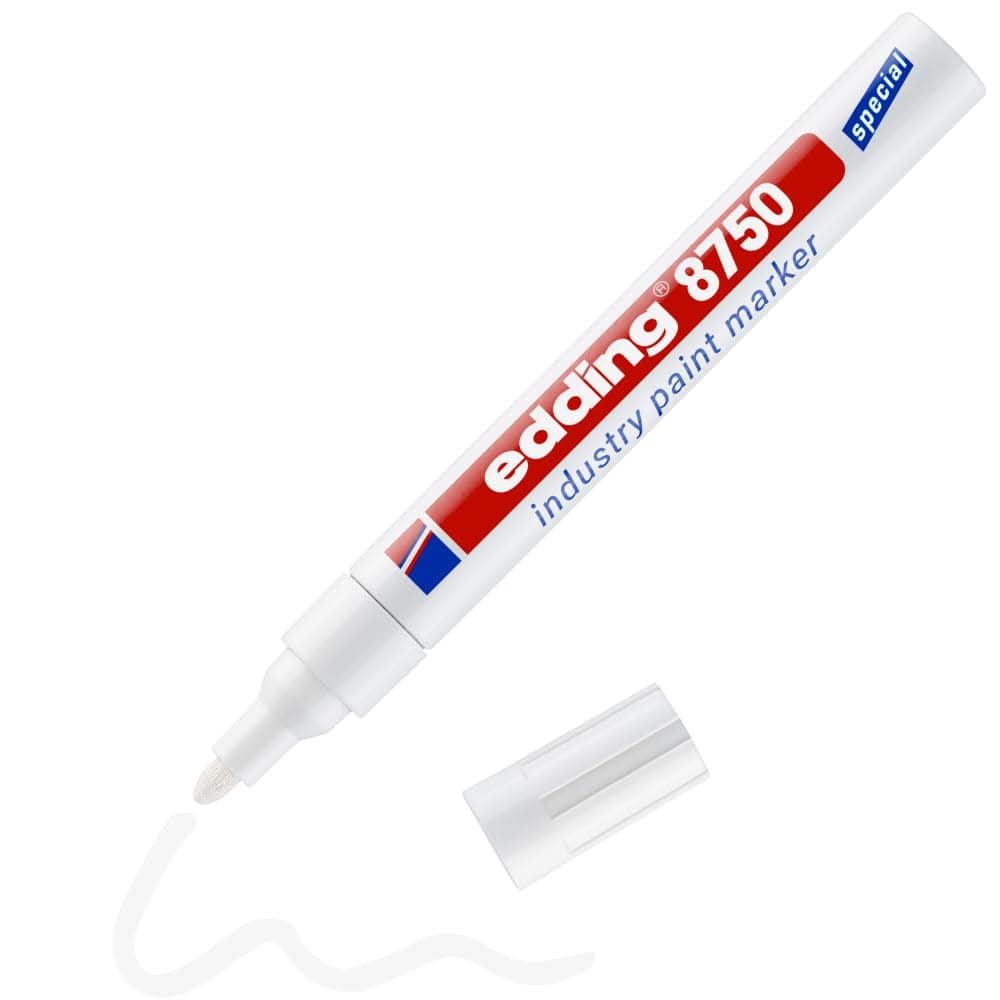 edding 8750 endüstriyel boya kalemi - beyaz - 1 kalem - kurşun ucu 2-4 mm