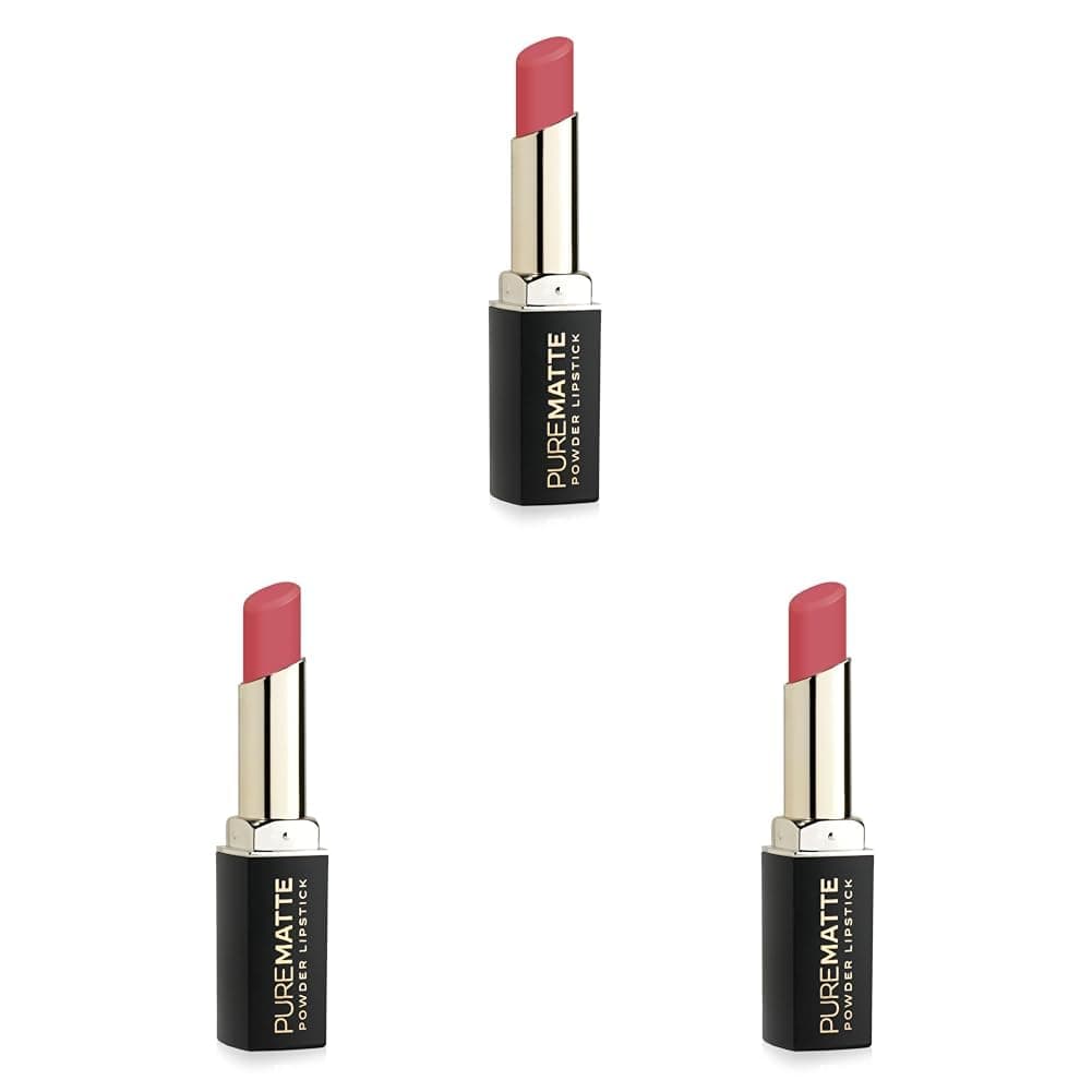 Golden Rose Pure Matte Powder Lipstick No: 106 - Nemlendirici Pudramsı Mat Ruj (3 paketi)