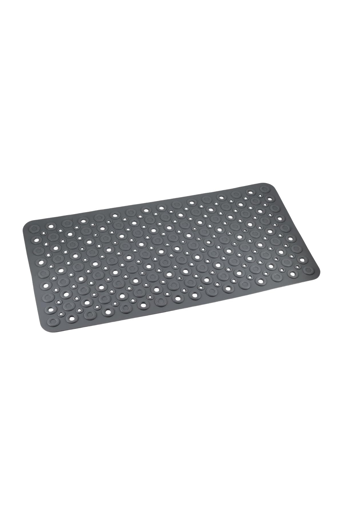 Premium Serisi Banyo - Küvet İçi Kaydırmaz Vantuzlu Oluklu Desenli Diktördgen Paspas 67,5 x 34,5 cm, Gri