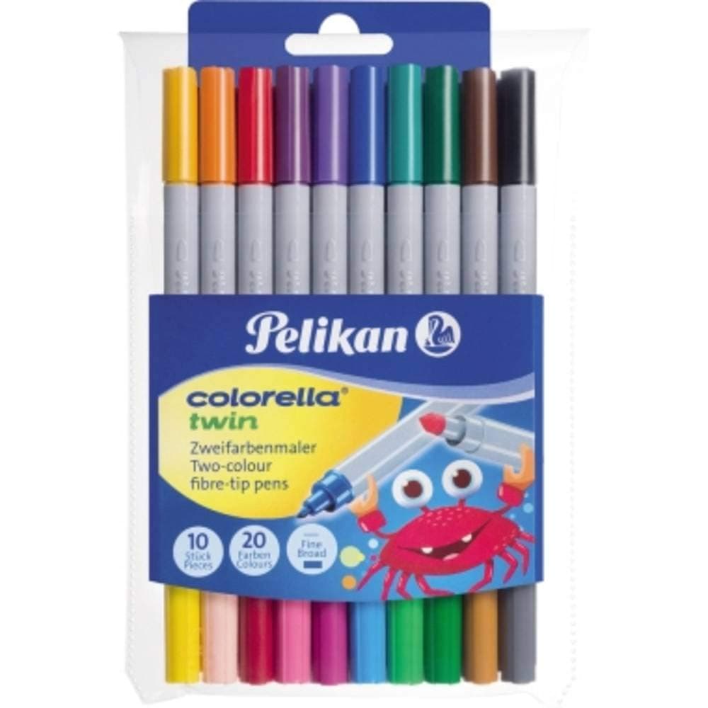 Pelikan keçeli boya kalemi Colorella Twin, 1 set, 10-renkli