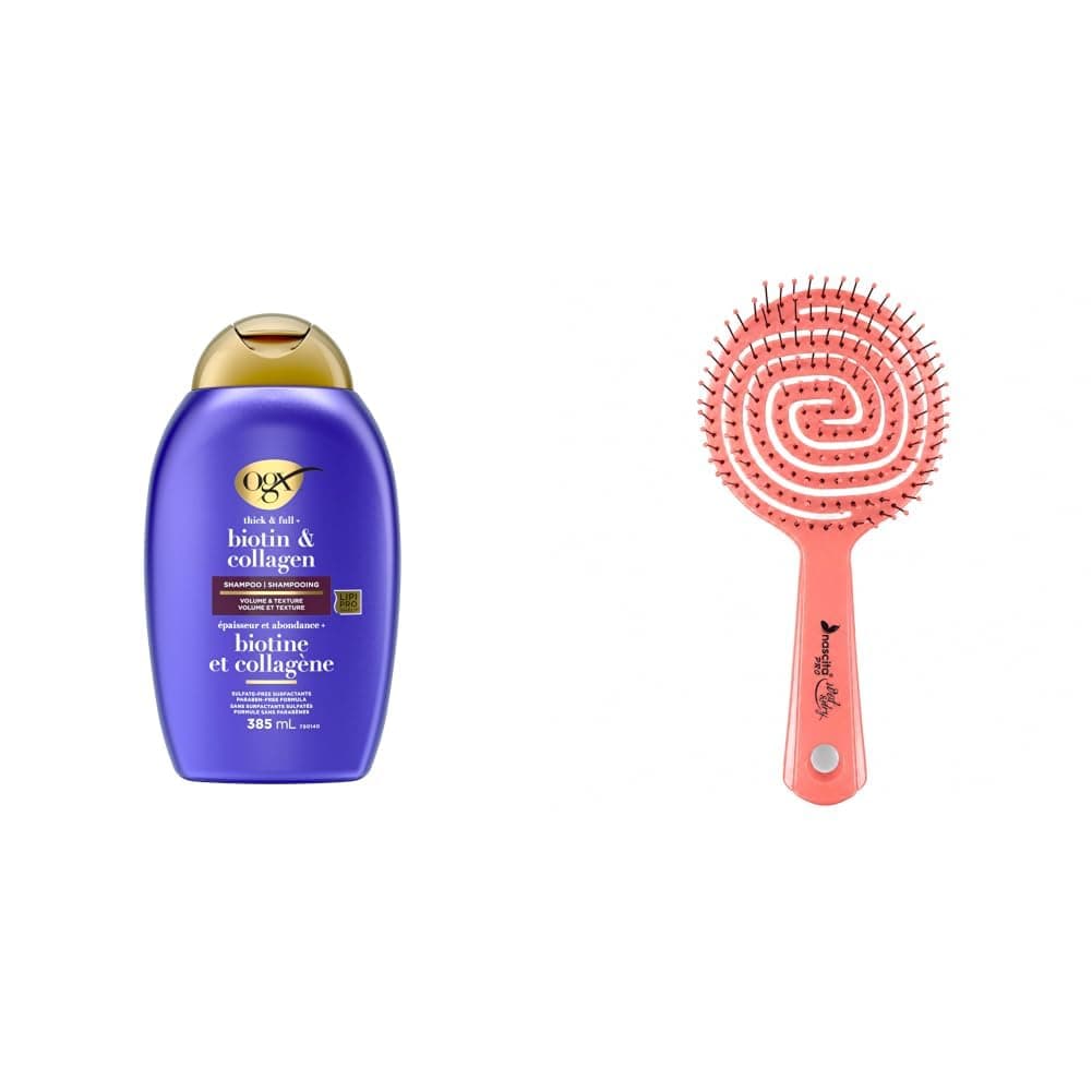 OGX Biotin Kolajen Dolgunlaştırıcı Sülfatsız Şampuan 385 Ml & Nascita Pro Üç Boyutlu Oval Saç Fırçası