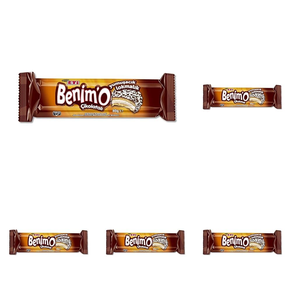 Eti Benimo Lokmalık Çikolatalı Bisküvi 80 g 5li paket