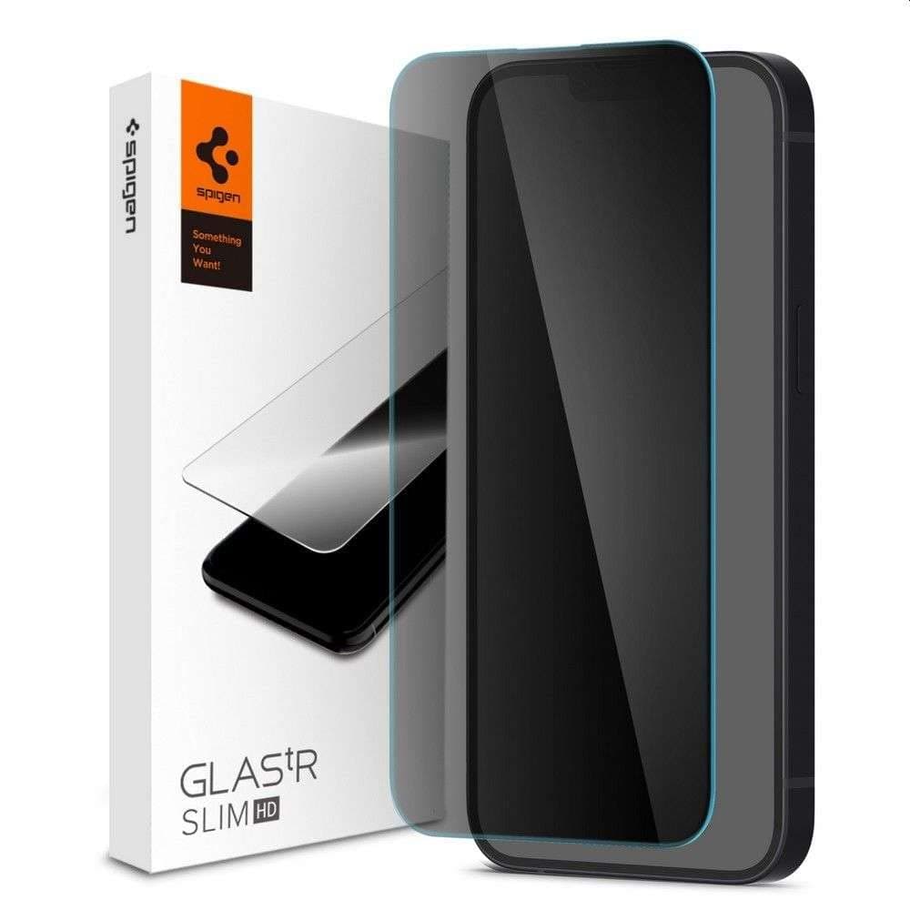 Spigen iPhone 17e / 16e / 14 / 13 Pro / 13 ile Uyumlu Cam Ekran Koruyucu GLAS.tR Slim HD Privacy Hayalet - AGL03393 (Spigen TR Garantili)