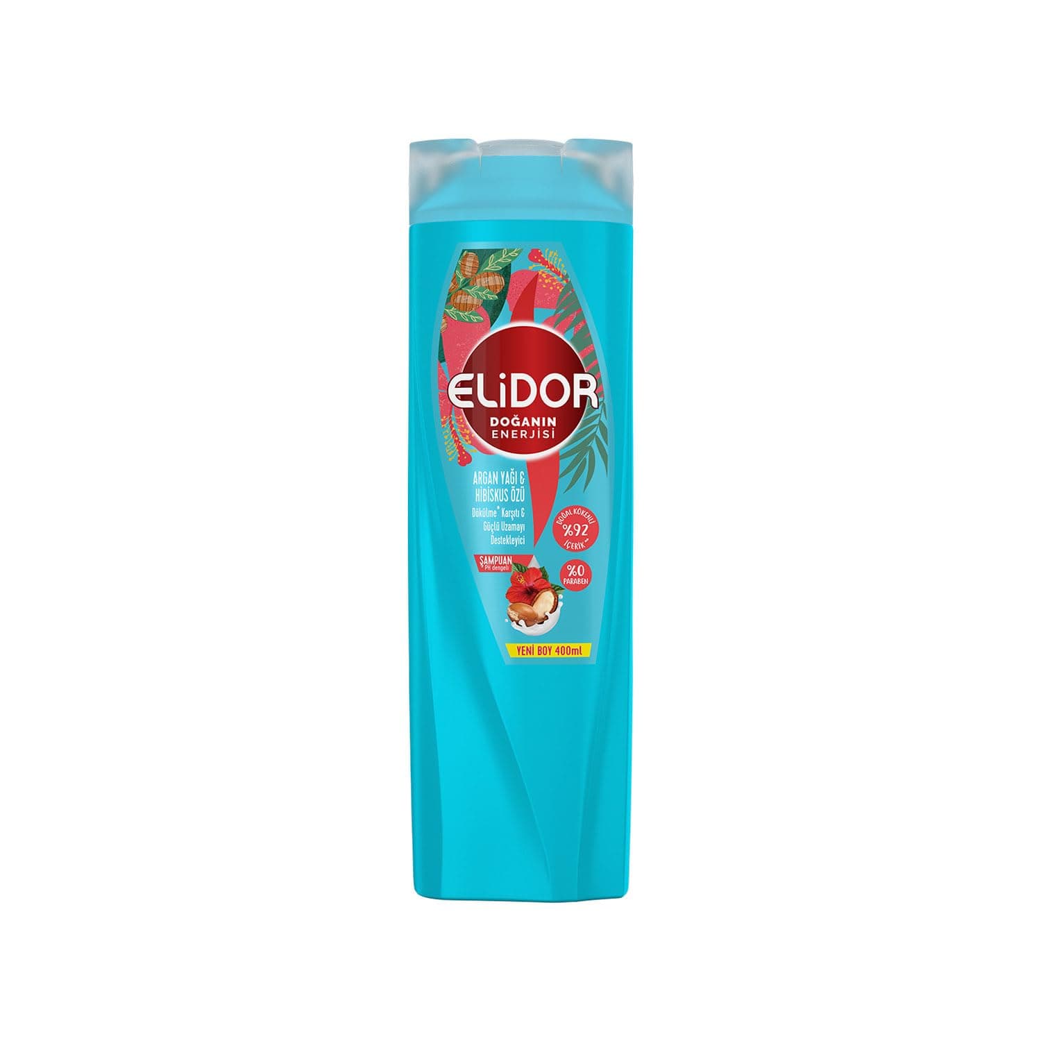 Elidor Doğanın Enerjisi Saç Bakım Şampuanı Argan Yağı & Hibiskus Özü Dökülme Karşıtı & Güçlü Uzamayı Destekleyici 400 ml
