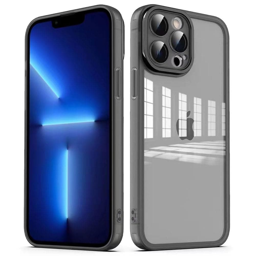 Zore Apple ile uyumlu iPhone 13 Pro Max Kılıf Kamera Korumalı Transparan Zore Post Kapak Siyah