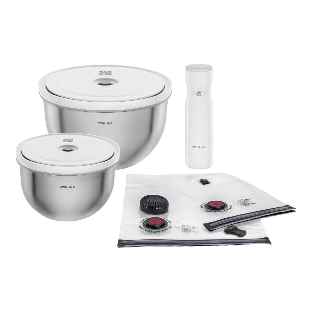 ZWILLING Fresh & Save Bowls Vakumlu Saklama Kabı Başlangıç Seti Paslanmaz, Çelik, M/L, 9 Parça