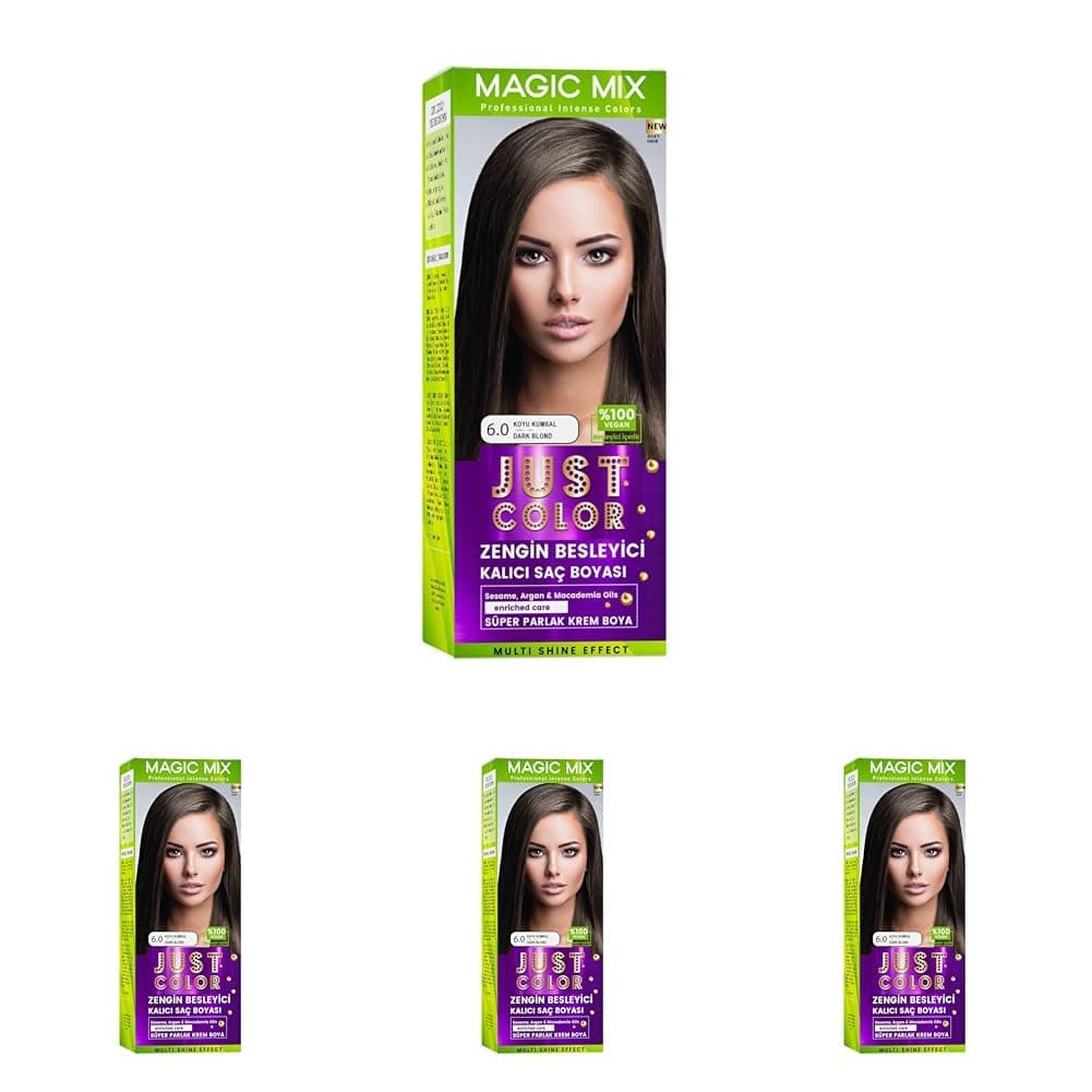 Procsin Magic Mix Color Kıt Parlak Ve Canlı 6.0 Koyu Kumral Kalıcı Saç Boyası Koyu Kumral Unisex (4 paketi)