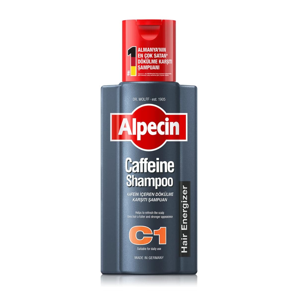 Alpecin Kafeinli Şampuan C1 250ml | Saç Dökülmesini önler ve azaltır | Erkekler için Doğal Saç uzatma Şampuanı | Güçlü Saçlar için Enerji verici | Erkekler için Saç Bakımı | Almanya'da Üretilmiştir