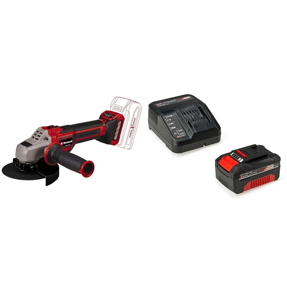 Einhell TP-AG 18/125 CE Q Li - Solo, Akülü Avuç Taşlama ve Einhell 18V 4,0 Ah PXC Starter Kit (Başlangıç Seti)