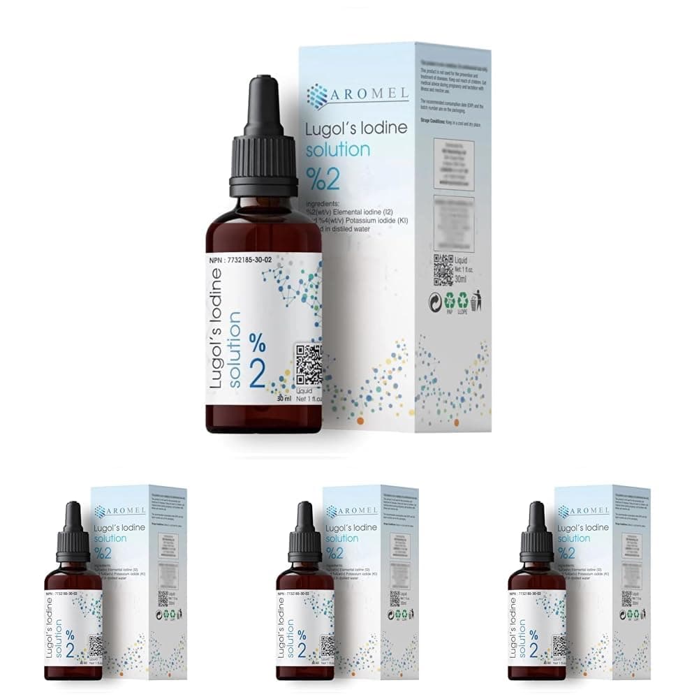 Aromel İyot Damlası Yüzde İkilik 30 ml Lügol Damlalıklı Şişe Lugol Çözeltisi Yüzde İkilik (4 paketi)