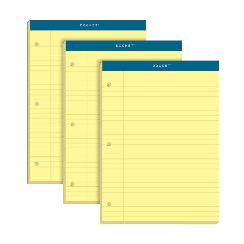 Tops Double disket Writing Tablet ile ekstra sert arka taraf, 8 – 1/2 x 11 – 3/10,2 cm, delikli, 3-delik delikli, Kanarienvoegel, Legal/Genişlik Rule, 100 yaprak Pro blok, 3 PADS Pro Pack (63392)
