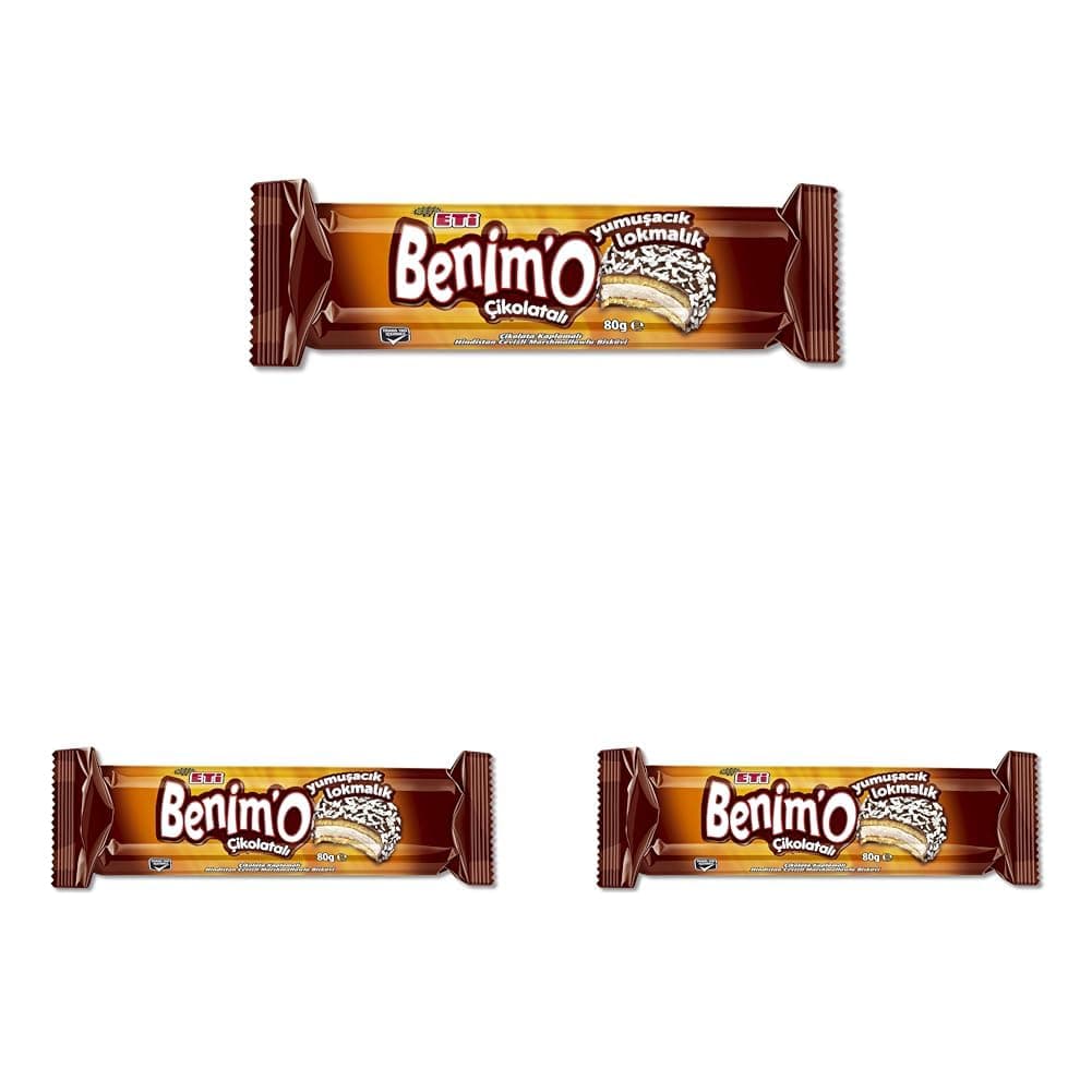 Eti Benimo Lokmalık Çikolatalı Bisküvi 80 g 3lü paket