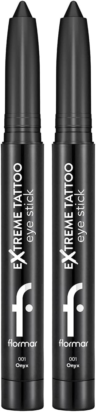 Flormar Extreme Tattoo Mat Asansörlü Kalemtıraşlı Jel Göz Kalemi & Far Stick - 001 Onyx (2 paketi)