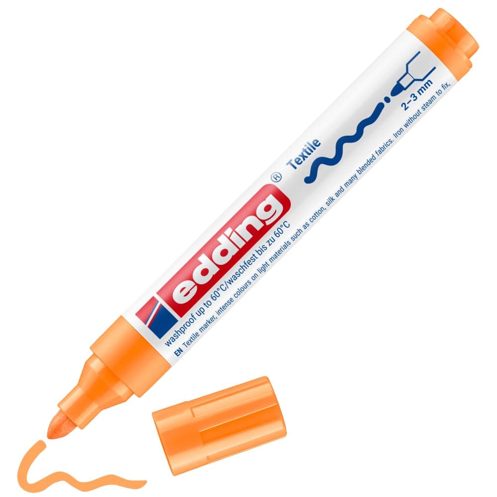 edding 4500 tekstil kalemi - fosforlu turuncu - 1 kalem - yuvarlak uç 2-3 mm