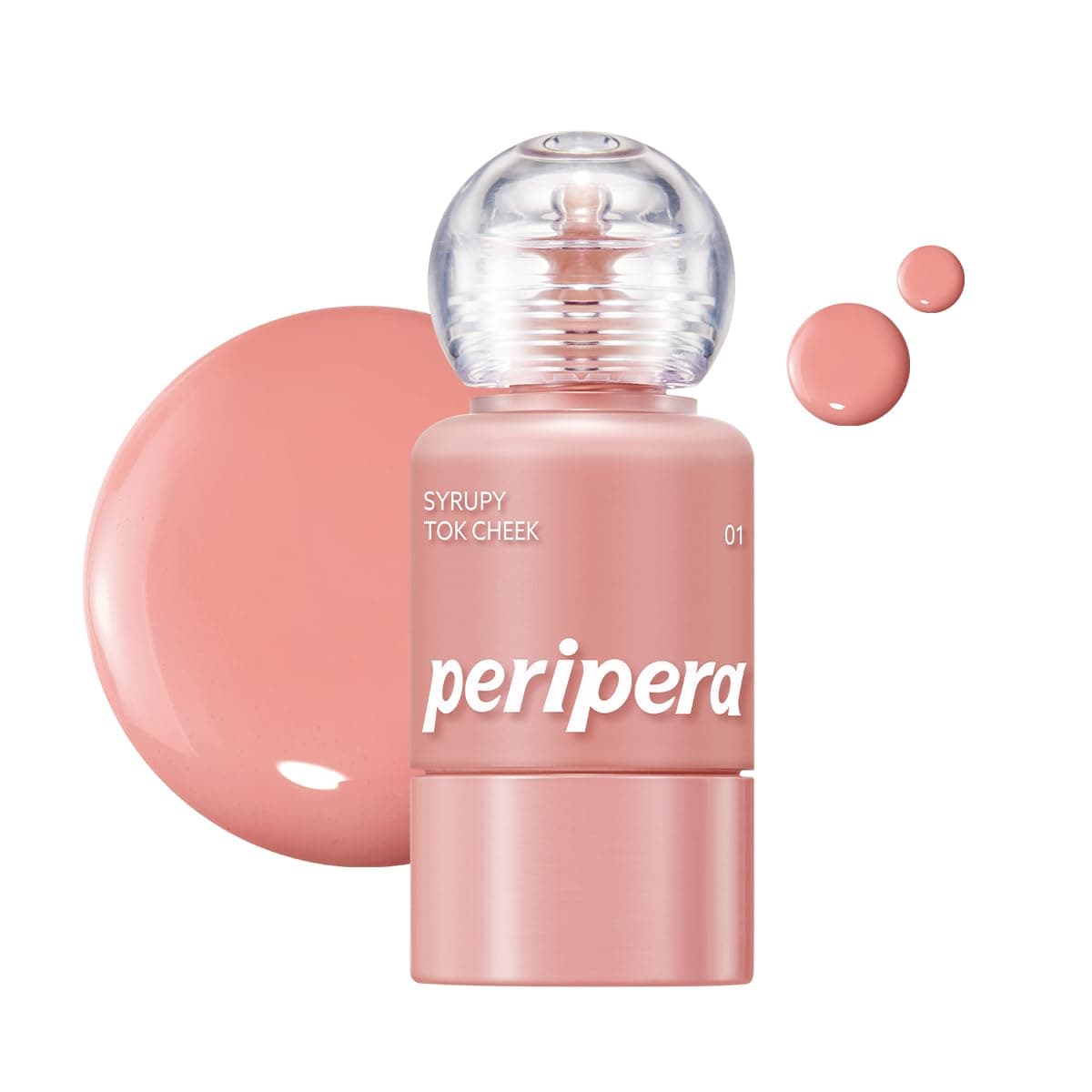 Peripera İnce Yapılı, Ciltle Bütünleşen, Pigmentli Likit Allık Syrupy Tok Cheek (01 Light Peach)