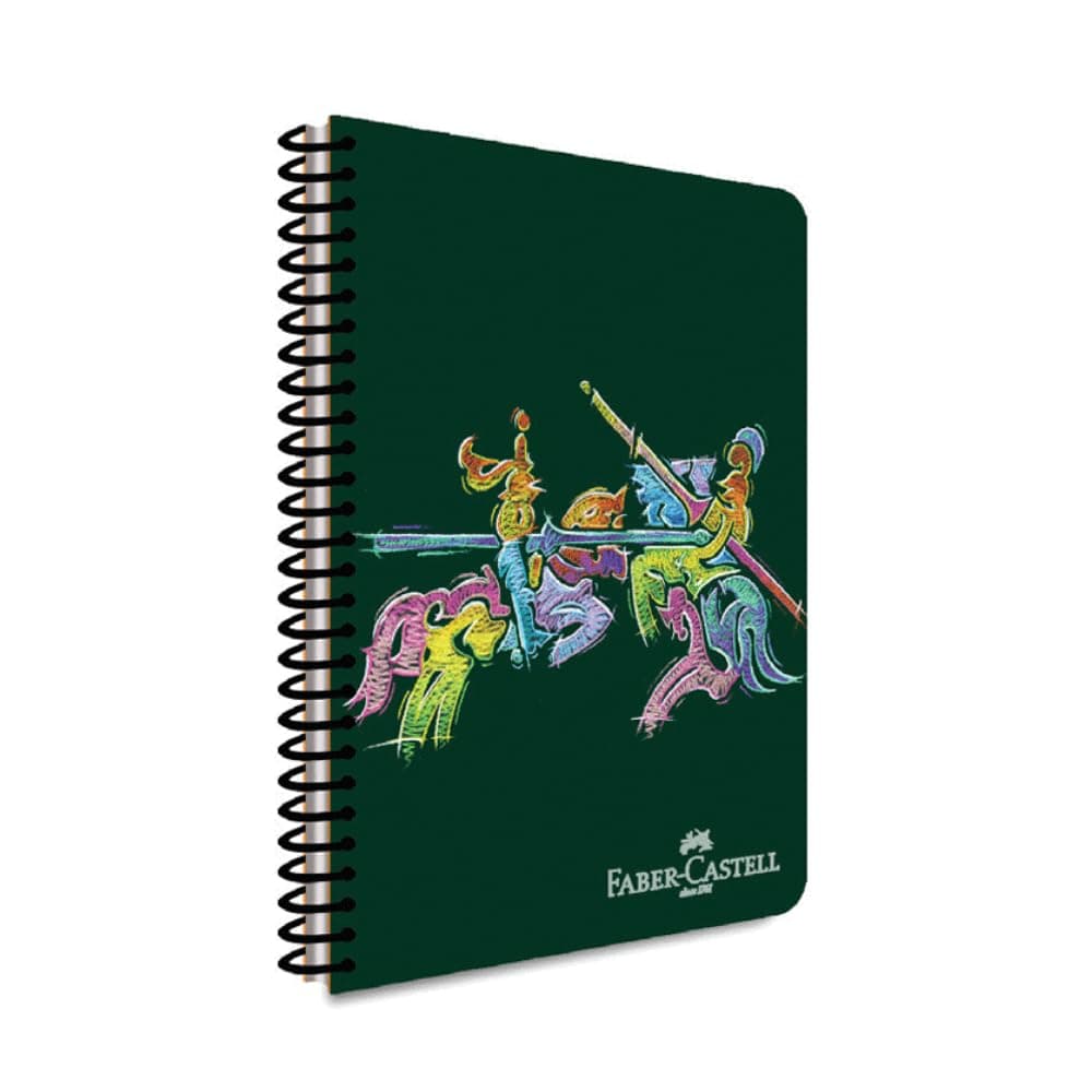 Faber-Castell Şövalye Desenli Klasik Spiralli Defter, A4, 120 Yaprak, 70g Kağıt, Çizgili, Dayanıklı Kapak, Kolay Açılan Spiral Cilt, Asorti Renkler