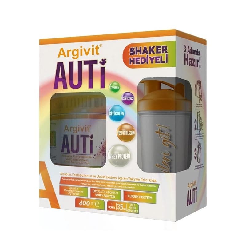 Argivit Auti Taurin, Sitikolin, Fosfotidilserin ve Üzüm Ekstresi 400 gr Shaker Besin Takviyesi