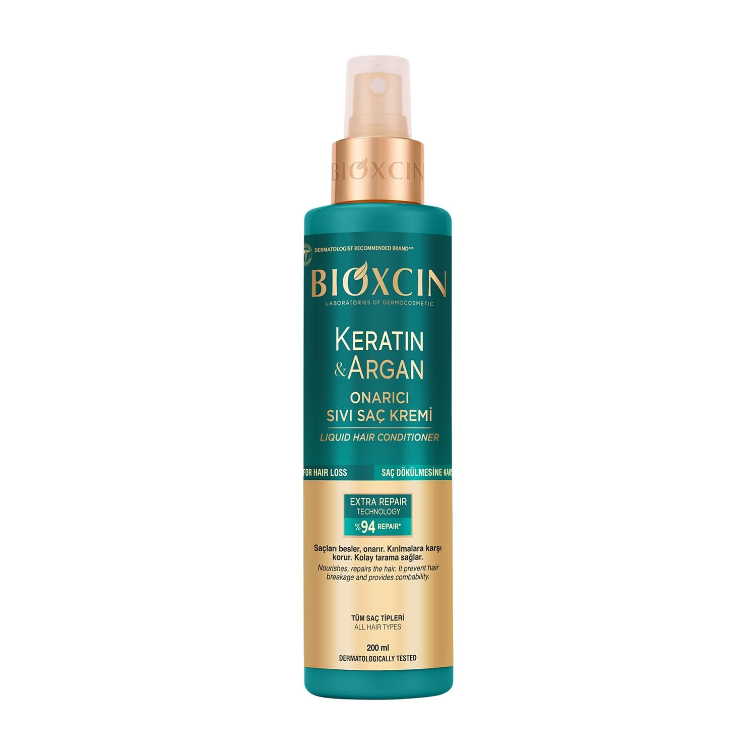 Bioxcin Keratin & Argan Onarıcı Sıvı Saç Bakım Kremi 200 ml - Yıpranmış Ve Hassas Saçlar
