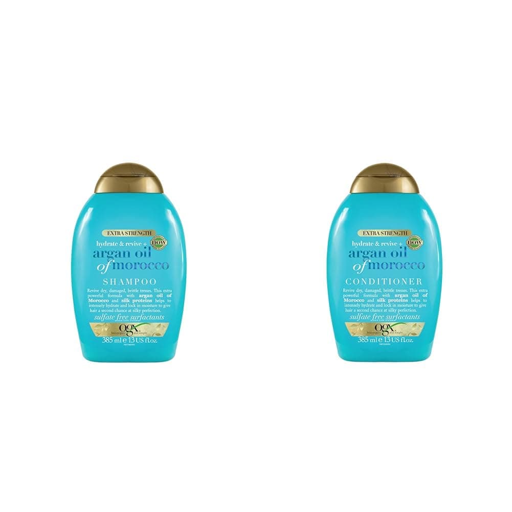 Ogx Ekstra Güçlü Nemlendirici ve Canlandırıcı Argan Oil Of Morocco Şampuan 385 ml ve OGX Ekstra Güçlü Nemlendirici ve Canlandırıcı Argan Oil of Morocco Sülfatsız Saç Kremi (1 x 385 ml)