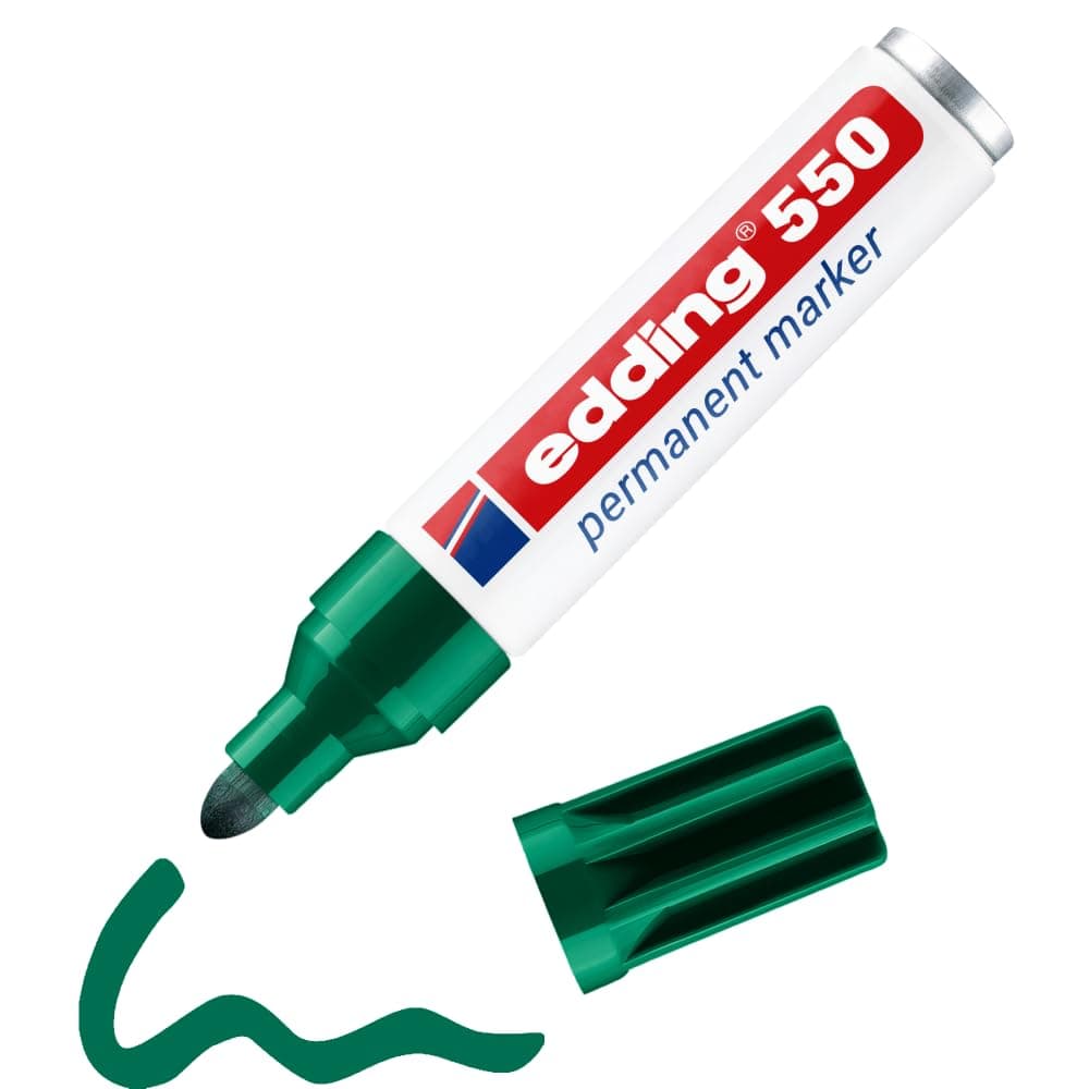 edding 550 permanent kalem - yeşil - 1 kalem - 3-4 mm yuvarlak uçlu