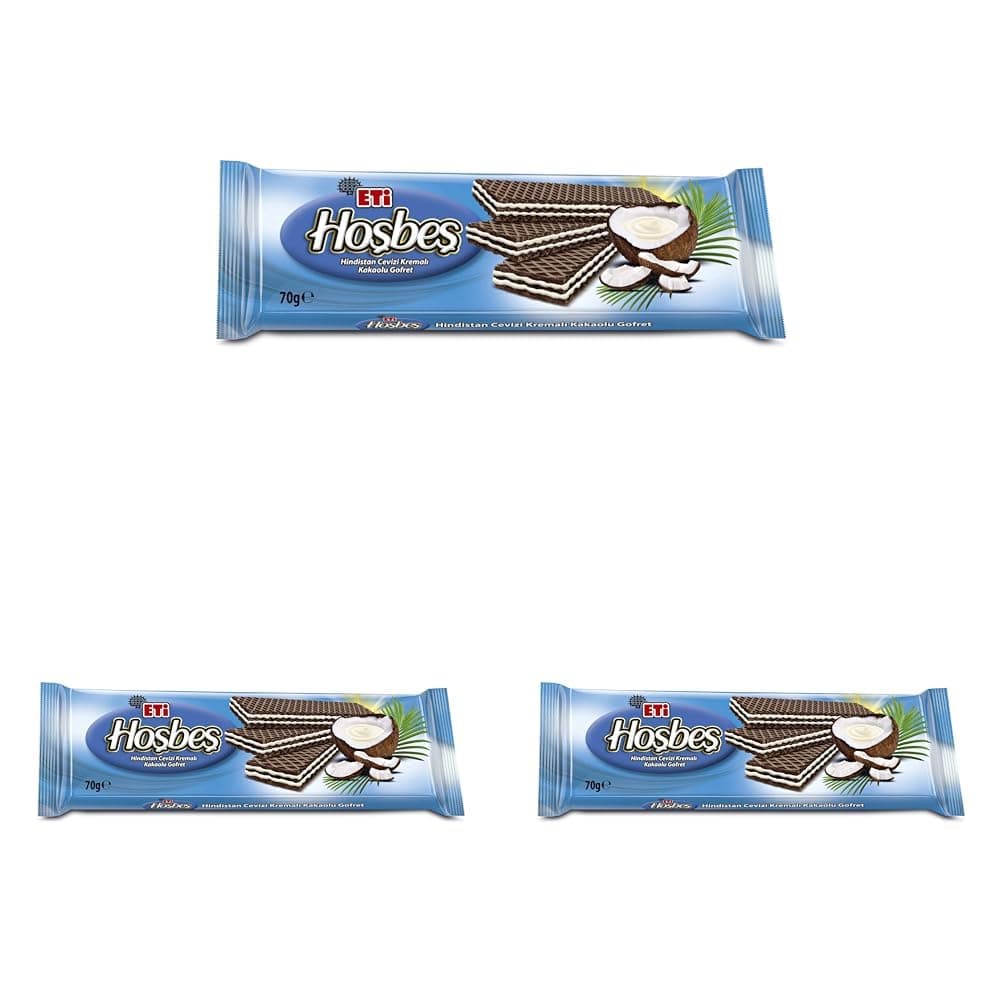 Eti Hoşbeş Hindistan Cevizi Kremalı Gofret 70 g 3lü paket