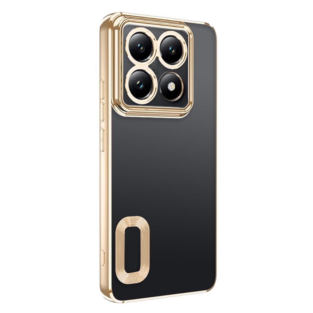 Zore Xiaomi için uyumlu 14T Pro Kılıf Kamera Korumalı Logo Gösteren Zore Omega Kapak Gold