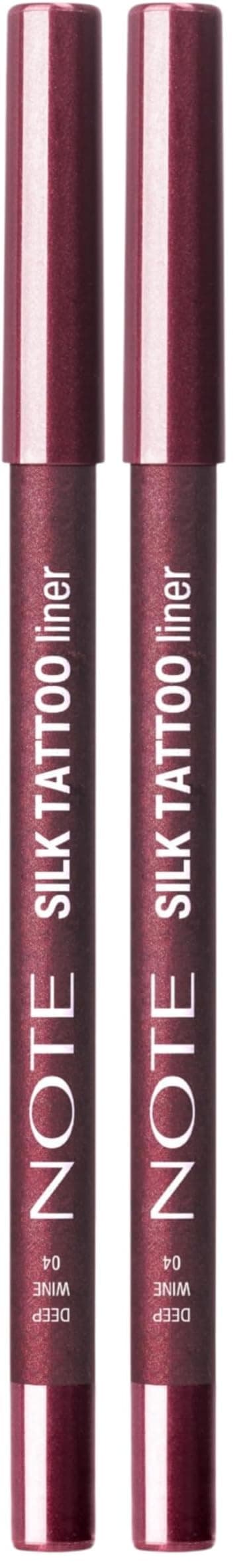 Note Cosmetics Silk Tattoo Liner Suya Dayanıklı İpeksi Jel Göz Kalemi - 04 Deep Wine (2 paketi)