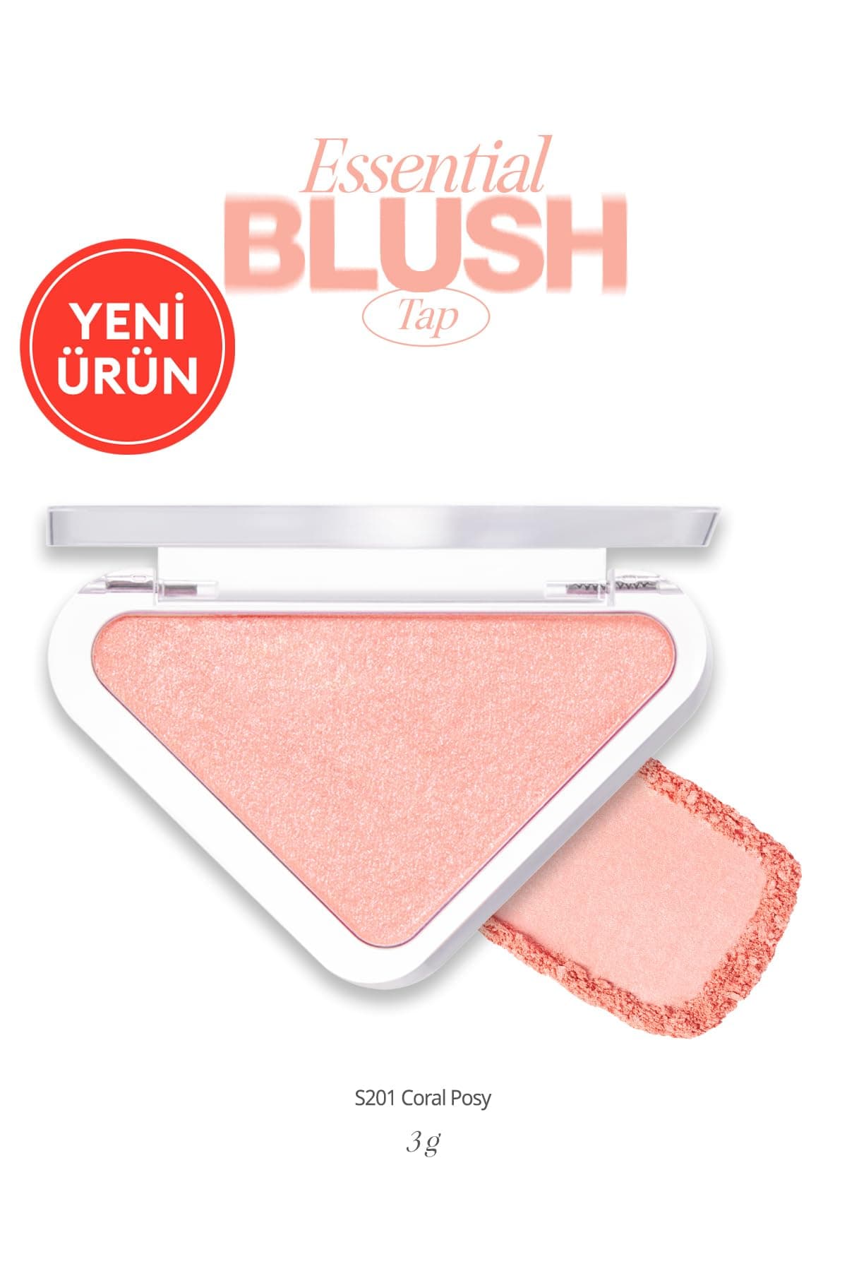CLIO Katmanlanabilir Yumuşak Dokulu Işıltılı Bitiş Sunan Allık Essential Blush Tap (S201 Coral Posy)