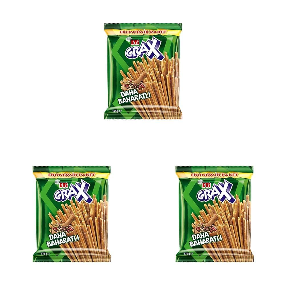 Eti Crax Baharatlı Çubuk Kraker 175 g 3lü paket