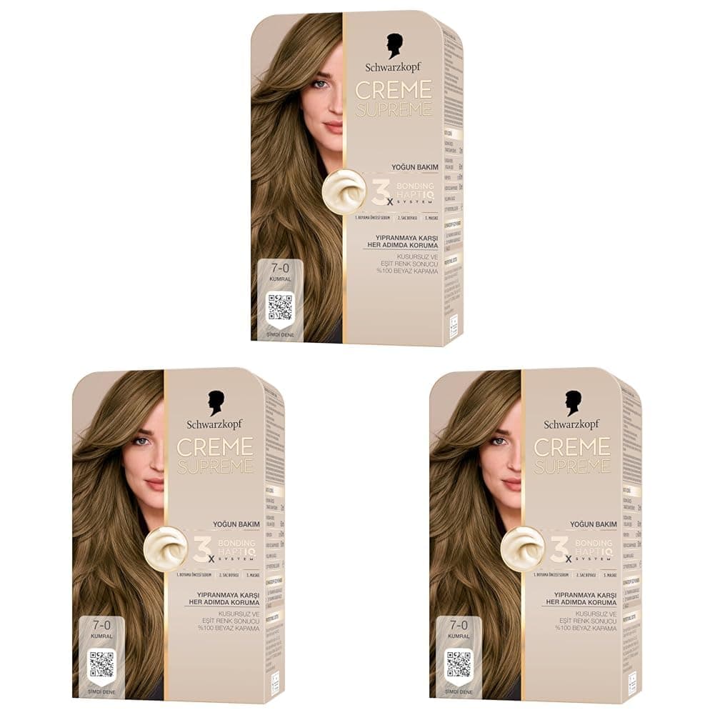Schwarzkopf Creme Supreme Saç Boyası 7-0 Kumral (3 paketi)