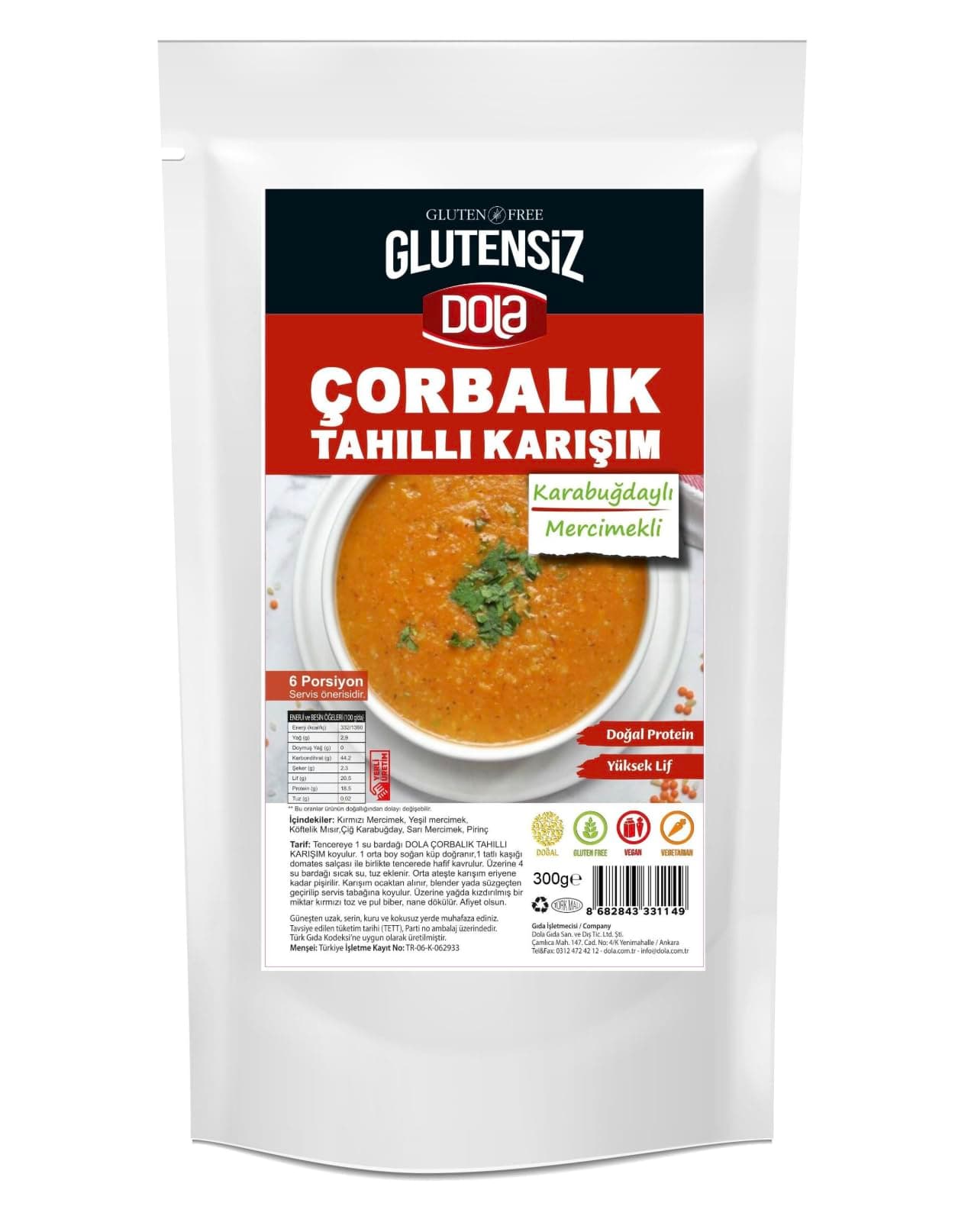 Dola Glutensiz Çorbalık Tahıllı Karışım 300 gr