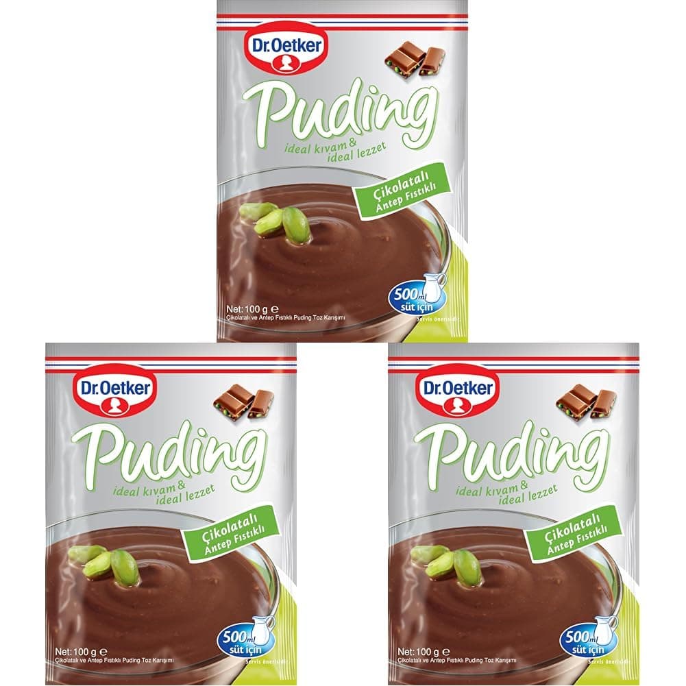 Dr. Oetker Puding Çikolatalı Antep Fıstıklı 100 Gr 3lü paket