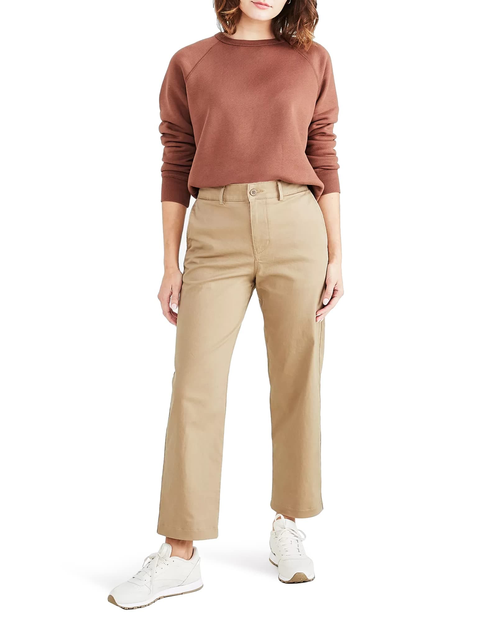 High Waist Chino Pantolon Kadın