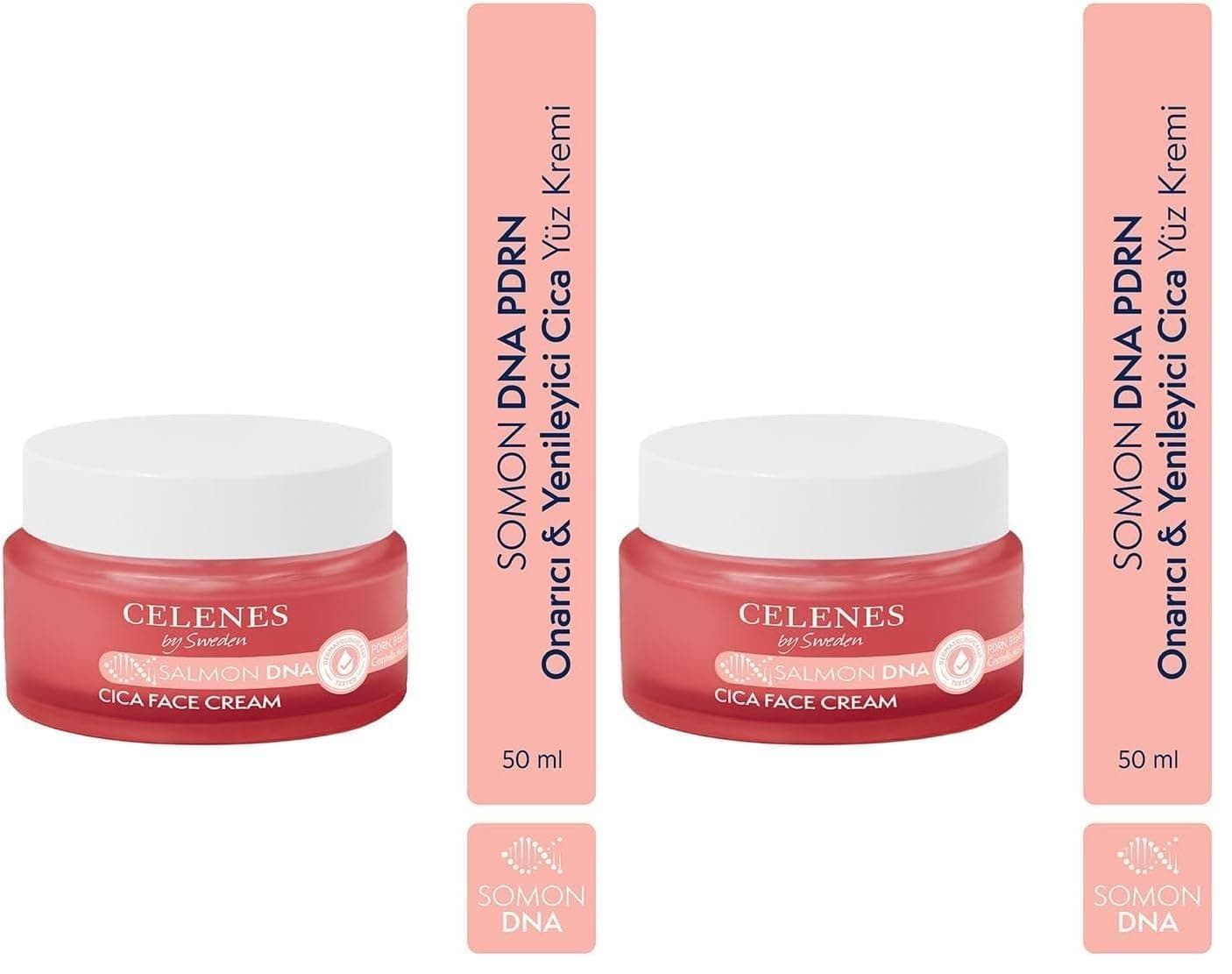 Celenes By Sweden Somon DNA PDRN Onarıcı & Yenileyici Cica Yüz Kremi, 50 ml (2 paketi)