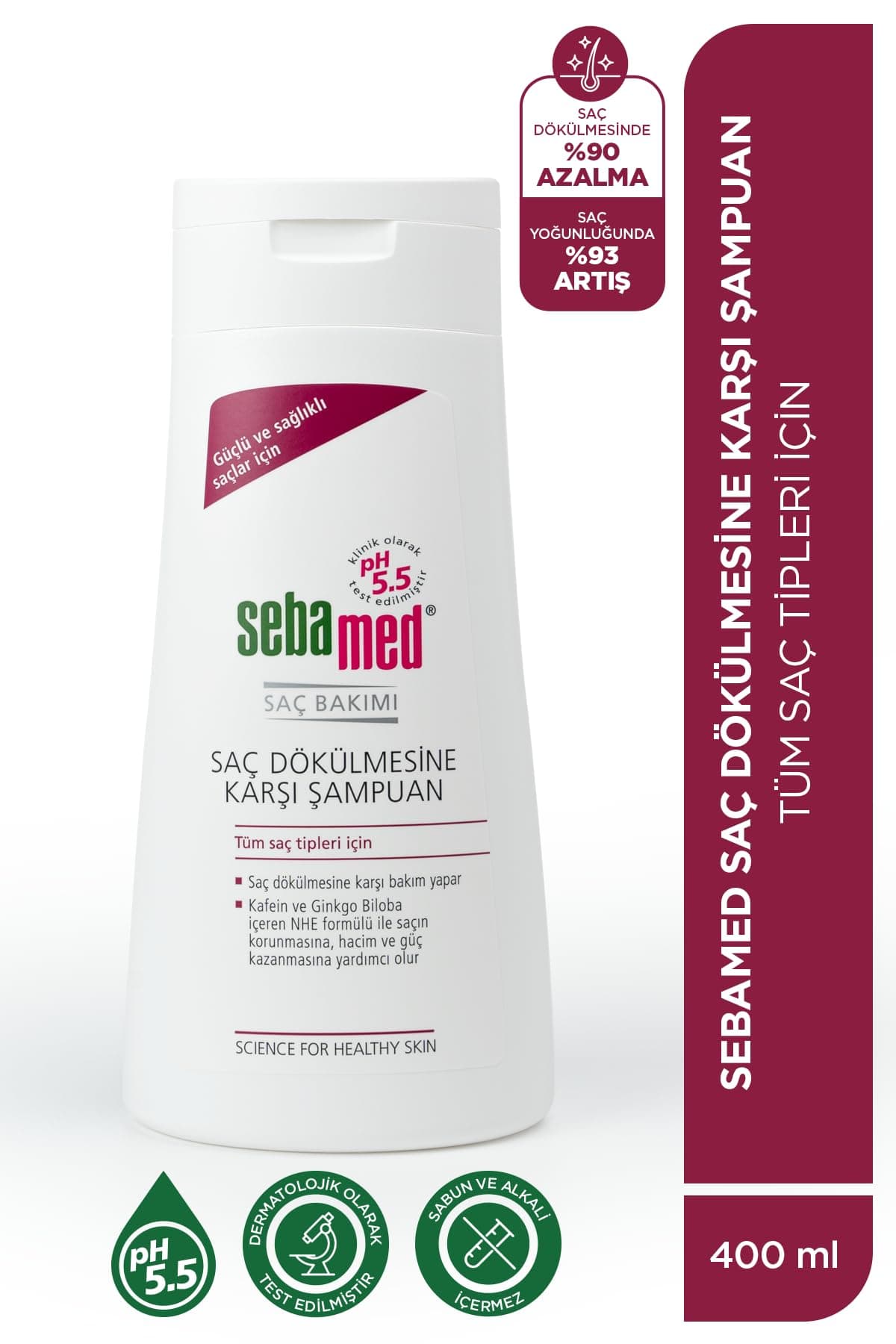 Sebamed Saç Dökülmesine Karşı Güçlendirici Etkili Kafein ve Ginkgo Biloba İçerikli Şampuan 400 ml