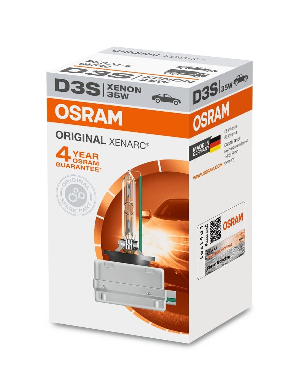 Osram Xenarc 66340 D3S HID, Xenon Far Ampulü Osram Xenarc Nıght BREAKER® Unlımıted D1S, lampe de phare Xénon, 4150 K, 66340, boîte pliante de 1 66340 66340