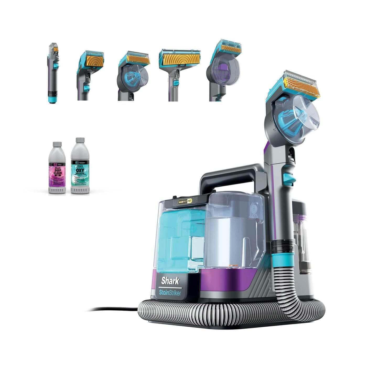 Shark StainStriker HairPro - Pet Başlıklı, Koltuk Yıkama ve Leke Çıkarma Makinesi PX250EUT